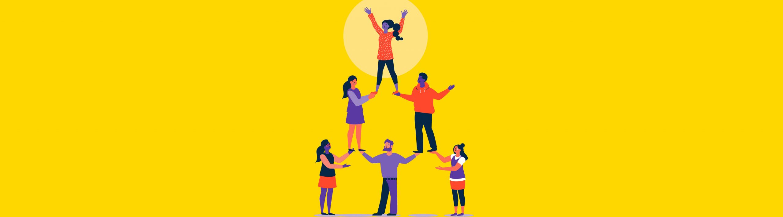 Ilustración de persona celebrando, representando un equipo de abogados jóvenes y con experiencia